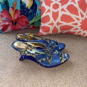 Blue Abstract Heels